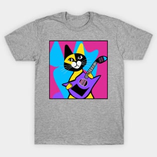 2 tone Guitar Cat T-Shirt